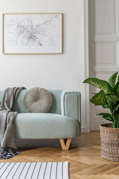 cozy-creative-composition-stylish-living-room-interior-design-with-frame-green-sofa-wooden-furniture-plants-accessories-white-walls-parquet-floor_431307-427